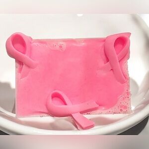 Vanilla sugar soap handmade breast cancer awareness 3x2in 6oz shea butter based